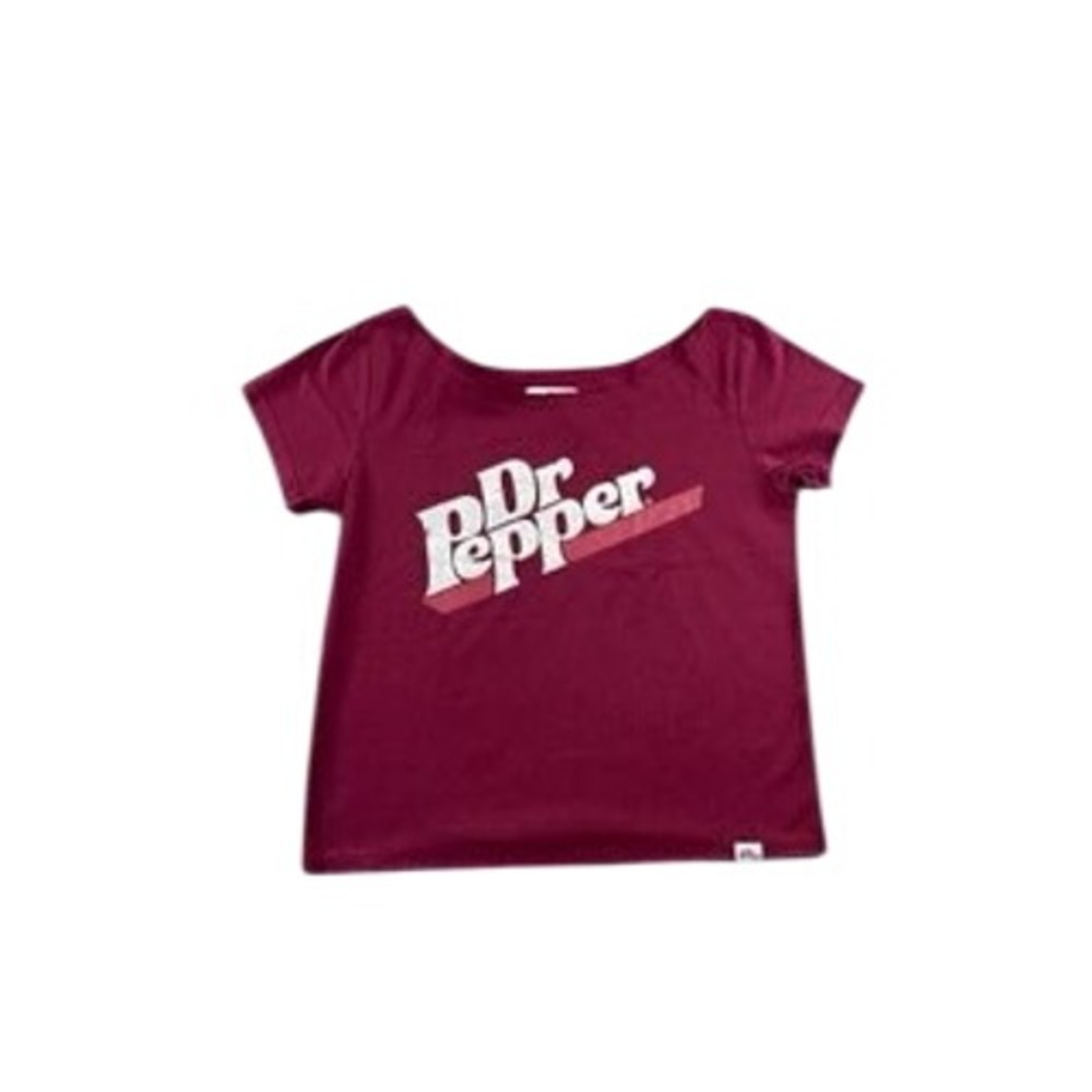 Dr Pepper Womens Maroon Lounge Set Crop Top and Wide Leg Sweatpants Size Medium